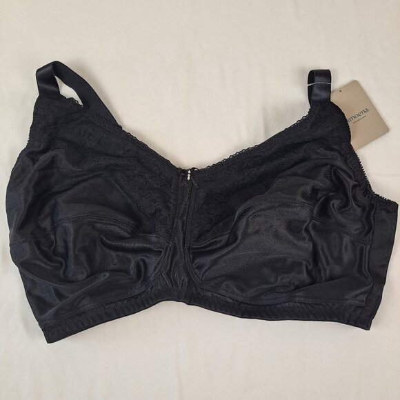 Amoena Nancy SB US Size 46G Black Bra Lace Detail Adj Straps Back Closure NWT - Picture 1 of 12